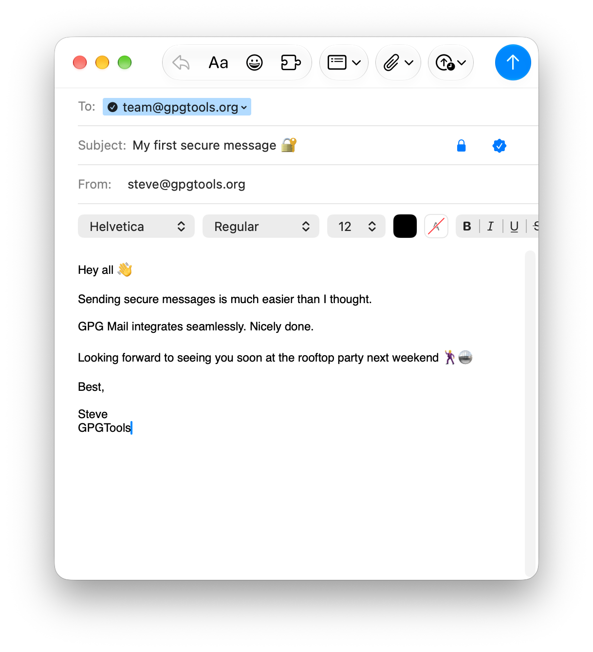Compose a secure email with GPG Mail on macOS Golden Gate